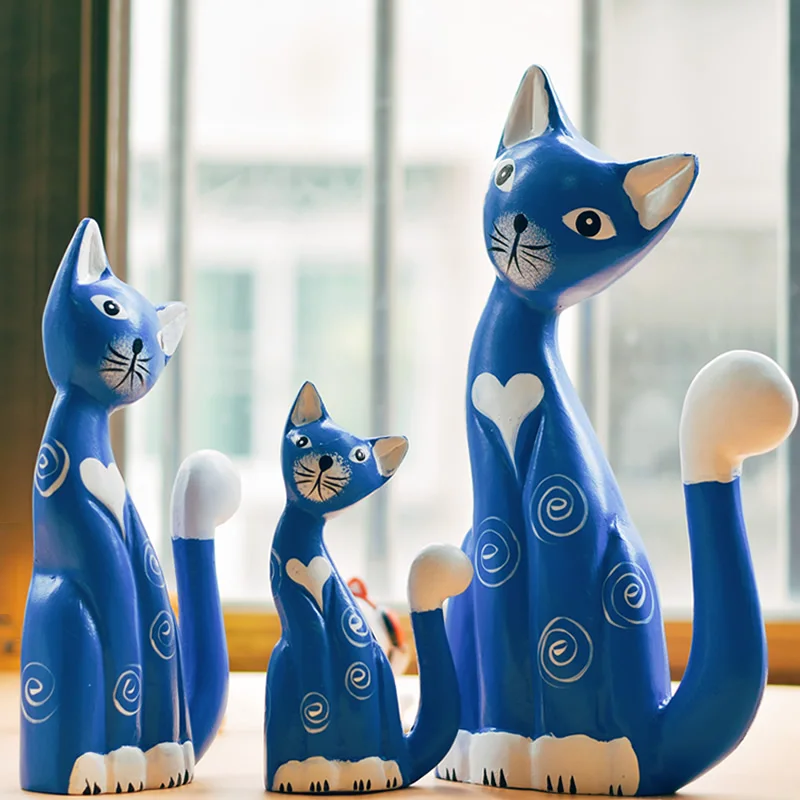 Decorative Ornaments Home Decoration Original Wood Painted and Carved Blue Cat Animal Living Room Desktop Kedicat
Decorative Ornaments Home Decoration Original Wood Painted and Carved Blue Cat Animal Living Room Desktop Kedicat