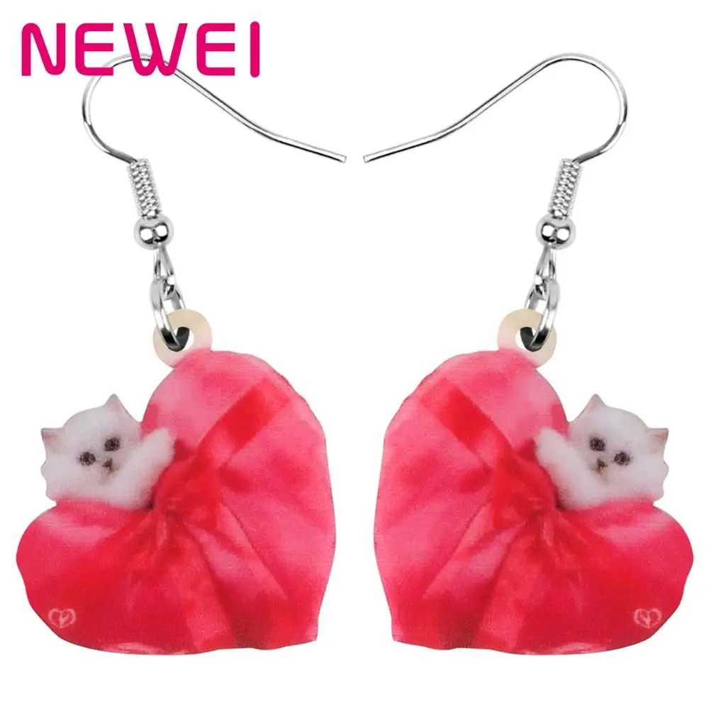 NEWEI Acrylic Valentine's Day Bow-knot Love Heart Cat Earrings Drop Dangle Jewelry For Women Girls Teens Lovers Charm Party Gift
NEWEI Acrylic Valentine's Day Bow-knot Love Heart Cat Earrings Drop Dangle Jewelry For Women Girls Teens Lovers Charm Party Gift