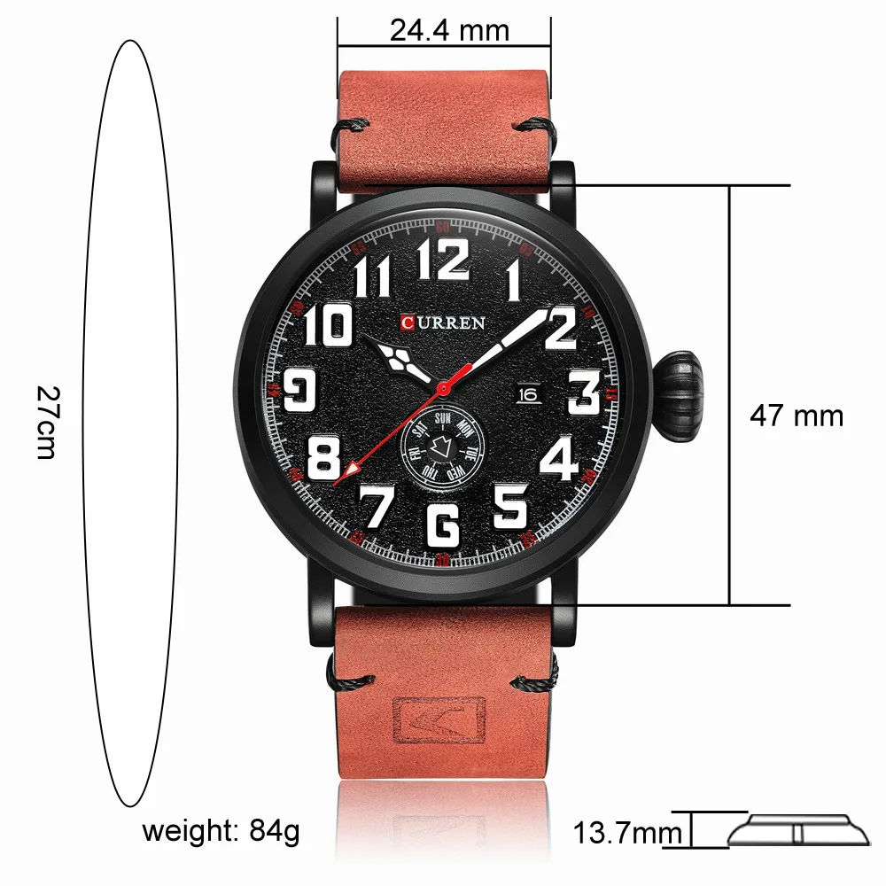 CURREN Male watch Leather Strap Men's Wristwatch Display Week Quartz-Watch Fashion Business Men mens Watches top brand luxury
CURREN Male watch Leather Strap Men's Wristwatch Display Week Quartz-Watch Fashion Business Men mens Watches top brand luxury
