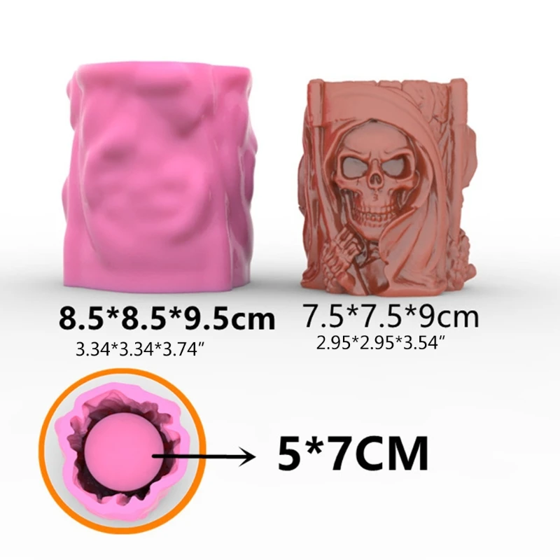 

Sickle Skull Flowerpot 3D Candle Soap Mould DIY Candle Epoxy Mold Handmade Candles Aroma Wax Soap Molds for Decoration