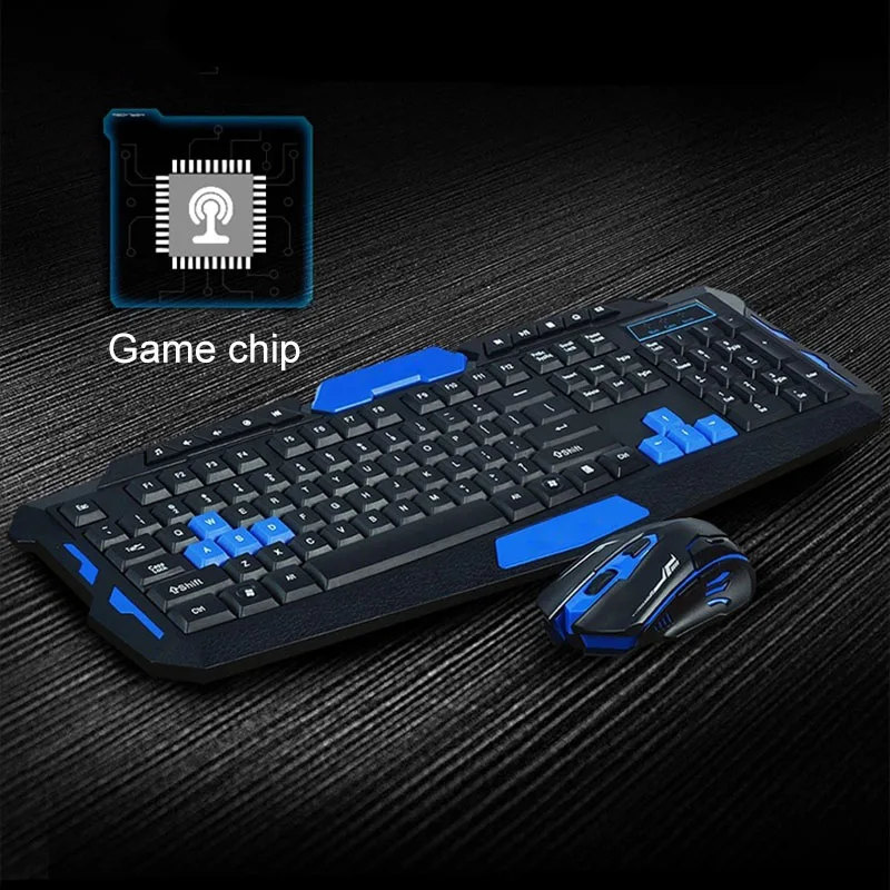 

Беспроводная игровая клавиатура 2,4 ГГц + мышь, водонепроницаемый оптический Мультимедийный USB механический набор для геймеров