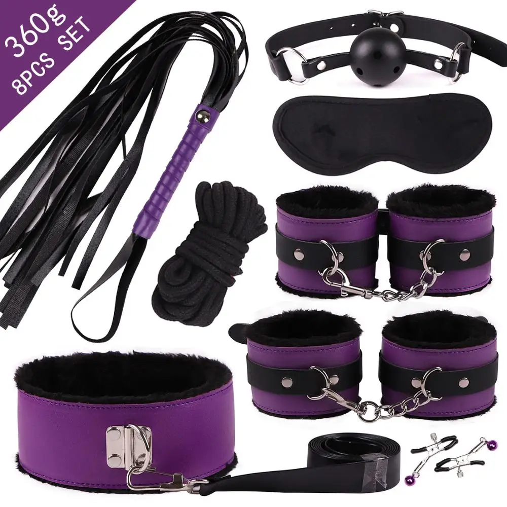 BDSM Sex Bondage Kit Toy Adult Toys Starter Set Flirt Games Handcuffs Whip Nipples Blindfold Sexe Jouets bdsm Acessorios | Красота и