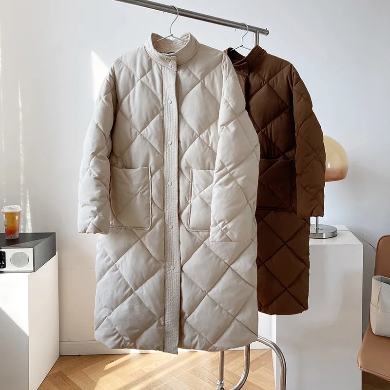 Long Straight Winter Belt puffer Jacket Coat With Rhombus Pattern Casual Women Thick Warm Parkas Stylish Wind Proof Outerwear
Long Straight Winter Belt puffer Jacket Coat With Rhombus Pattern Casual Women Thick Warm Parkas Stylish Wind Proof Outerwear
