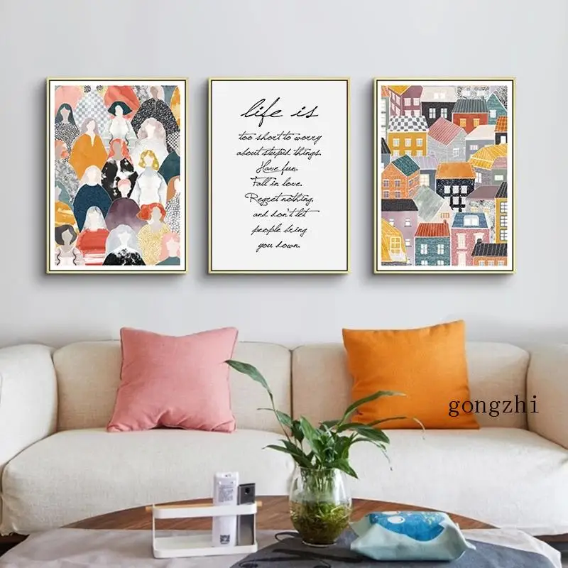 Colorful Abstract House Nordic Poster Life Quotes Canvas Paintings and Prints Scandinavian Wall Art Pictures Living Room Decor
Colorful Abstract House Nordic Poster Life Quotes Canvas Paintings and Prints Scandinavian Wall Art Pictures Living Room Decor