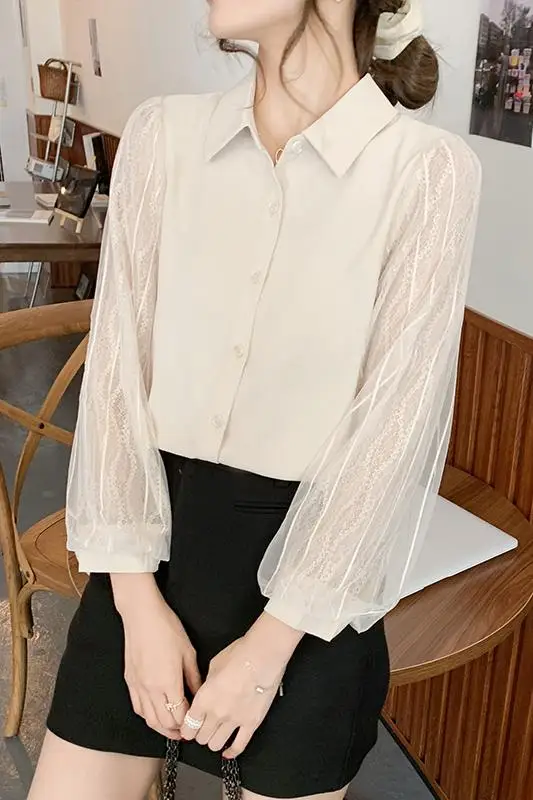 Korean Fashion Women Blouses Women Shirts Woman Chiffon Lace Blouse OL Shirt Plus Size Womens Tops And Blouses Elegant Woman Top
Korean Fashion Women Blouses Women Shirts Woman Chiffon Lace Blouse OL Shirt Plus Size Womens Tops And Blouses Elegant Woman Top
