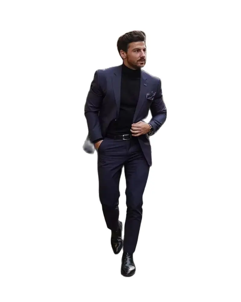 New Wedding Tuxedos High Quality Navy Blue Notch Lapel 2 Buttons Mens Groom Formal Slim Fit Prom Party Wear(Jacket+Pants)
New Wedding Tuxedos High Quality Navy Blue Notch Lapel 2 Buttons Mens Groom Formal Slim Fit Prom Party Wear(Jacket+Pants)