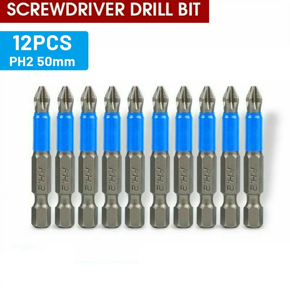 12pc 50mm PH2 Magnetic Screwdriver Bit Anti Slip Steel Electric Screw Driver Bits HRC 58-60 Degree Screwdriver Bits
12pc 50mm PH2 Magnetic Screwdriver Bit Anti Slip Steel Electric Screw Driver Bits HRC 58-60 Degree Screwdriver Bits