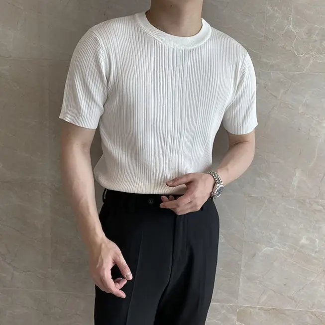 2021 Summer Fashion Knitted T Shirt Men O-neck Short Sleeve Mens T-Shirts Slim Fit Streetwear Solid Casual Tee Shirt Homme A109
2021 Summer Fashion Knitted T Shirt Men O-neck Short Sleeve Mens T-Shirts Slim Fit Streetwear Solid Casual Tee Shirt Homme A109