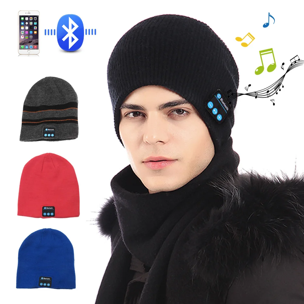 Беспроводная Bluetooth музыкальная шапка наушники гарнитура динамик с микрофоном