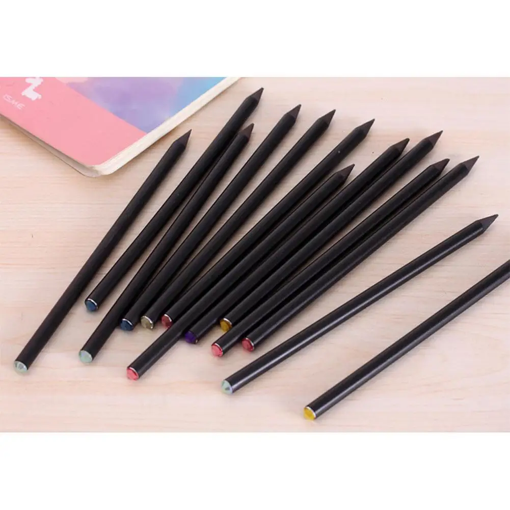 12 Pcs HB Black Wooden Pencils Inlaid Colorful Shimmer Rhinestone Pencils Set r30
12 Pcs HB Black Wooden Pencils Inlaid Colorful Shimmer Rhinestone Pencils Set r30