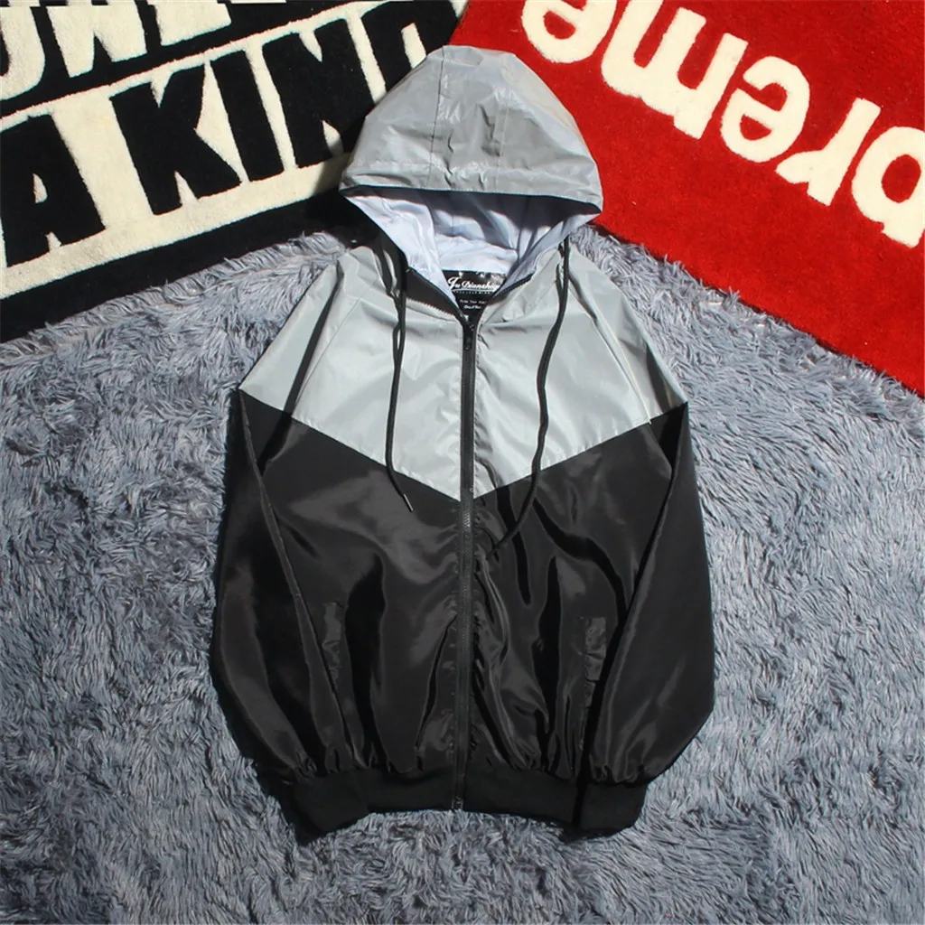 New Full Reflective Jacket Men / Women Harajuku Windbreaker Jackets Hooded Hip-hop Streetwear Coats Night Shiny Zipper Jacket
New Full Reflective Jacket Men / Women Harajuku Windbreaker Jackets Hooded Hip-hop Streetwear Coats Night Shiny Zipper Jacket