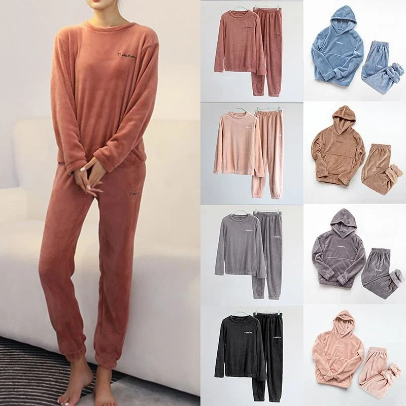 Winter Flannel Pajama Set Womens Fleece Pajamas Sleepwear Home Clothing Thick Warm Coral Velvet Female Nightgown Suit Pajama
Winter Flannel Pajama Set Womens Fleece Pajamas Sleepwear Home Clothing Thick Warm Coral Velvet Female Nightgown Suit Pajama