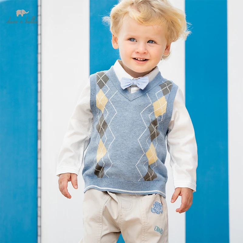 DB1220676 dave bella spring baby boys casual plaid knitted coat children boy fashion sleeveless vest
DB1220676 dave bella spring baby boys casual plaid knitted coat children boy fashion sleeveless vest