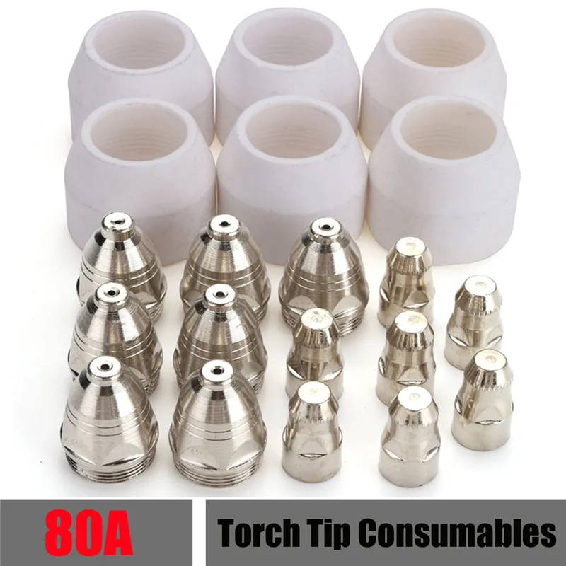 20pcs 80A Plasma Torch Consumables Kit Cutting Machine Accessories Tips Nozzle Copper Electrode Ceramic Cup Welding Torch
20pcs 80A Plasma Torch Consumables Kit Cutting Machine Accessories Tips Nozzle Copper Electrode Ceramic Cup Welding Torch