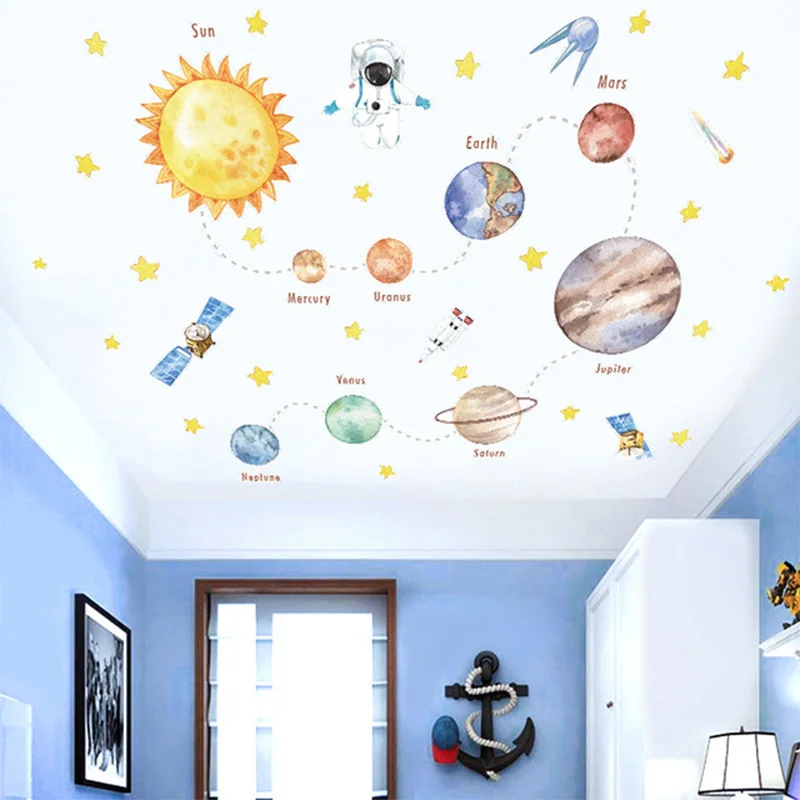 Декоративные наклейки в виде планеты солнечной системы звезд Стик для