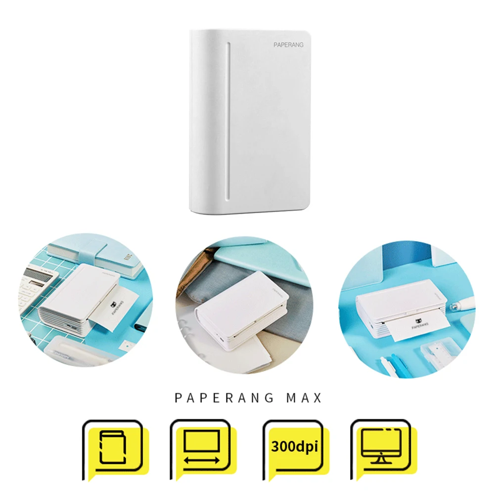 Portable Paperang Max Pocket 4.0 Printer 300 DPI Rechargeable Mini Photo Picture Thermal Printers for Android iOS8.0
Portable Paperang Max Pocket 4.0 Printer 300 DPI Rechargeable Mini Photo Picture Thermal Printers for Android iOS8.0