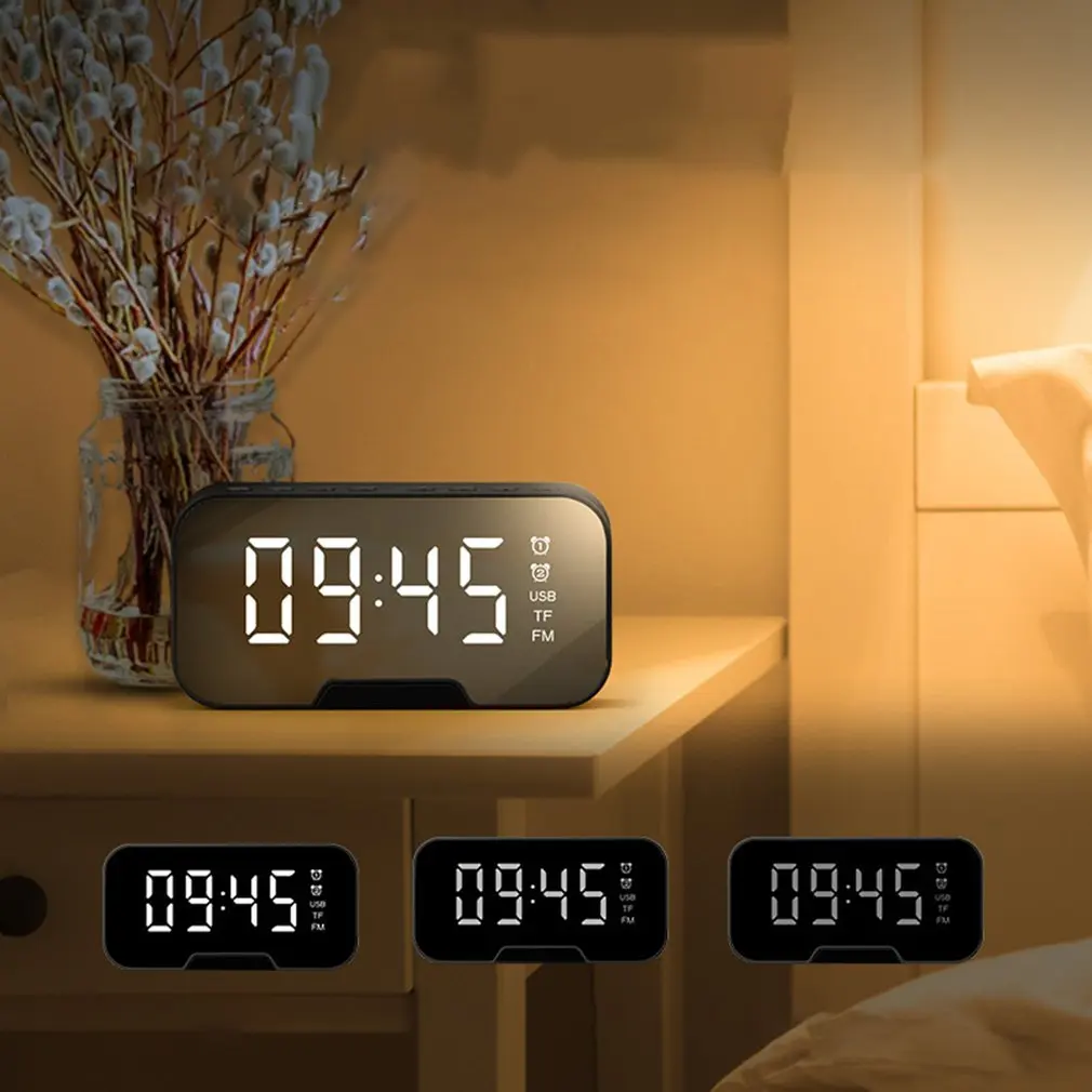 Wireless Speaker with FM Radio LED Mirror Alarm Clock Subwoofer Music Player Snooze Desktop Clock Wireless SupportTFCard Speaker
Wireless Speaker with FM Radio LED Mirror Alarm Clock Subwoofer Music Player Snooze Desktop Clock Wireless SupportTFCard Speaker