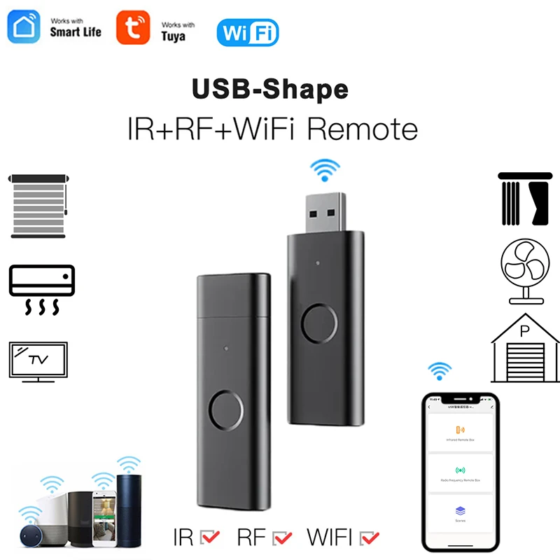 Tuya WiFi RF IR Universal Remote Controller USB Remote Controller Smart Home Automation For TV AC Work With Alexa Google Home
Tuya WiFi RF IR Universal Remote Controller USB Remote Controller Smart Home Automation For TV AC Work With Alexa Google Home