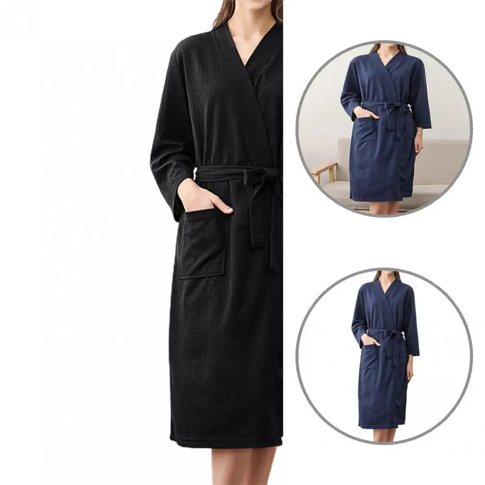 Open Stitching Sexy Long Sleeve Lady Pajamas Robes Grid Texture Women Bathrobe Belt for Adult
Open Stitching Sexy Long Sleeve Lady Pajamas Robes Grid Texture Women Bathrobe Belt for Adult