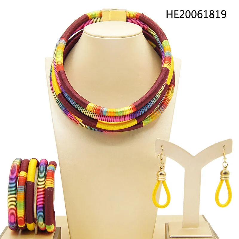 Yulaili Top Quality Rope Magnetism Button Charm Choker Necklace Earrings Bracelet African Jewelry Sets Party Accessories
Yulaili Top Quality Rope Magnetism Button Charm Choker Necklace Earrings Bracelet African Jewelry Sets Party Accessories