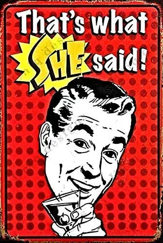 Kalynvi Vintage Beer Tin Signs That's What SHE Said Funny Metal Beer Signs Bar Signs Vintage Beer Wall Decor Alcohol Signs Funny
Kalynvi Vintage Beer Tin Signs That's What SHE Said Funny Metal Beer Signs Bar Signs Vintage Beer Wall Decor Alcohol Signs Funny