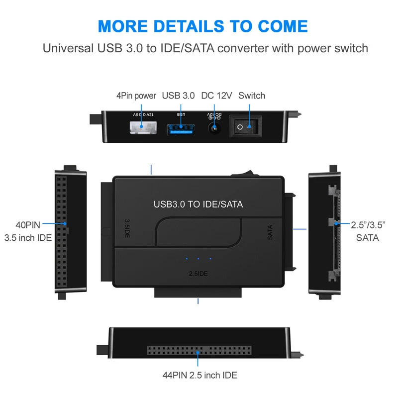 Высокоскоростной адаптер SATA-USB IDE 5 Гбит/с USB 3 0 кабель Sata для жестких дисков 2 HDD SSD