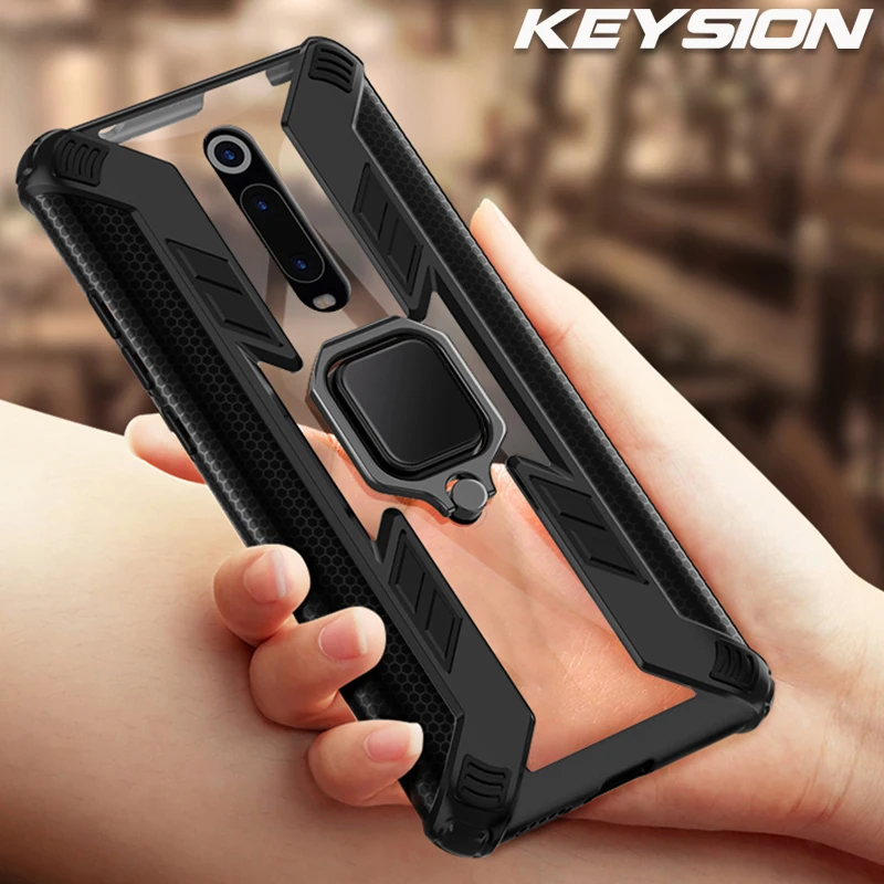 Ударопрочный армированный чехол KEYSION для Xiaomi Mi 9T Pro 9 Lite 8 A3 CC9 e с кольцом держателем