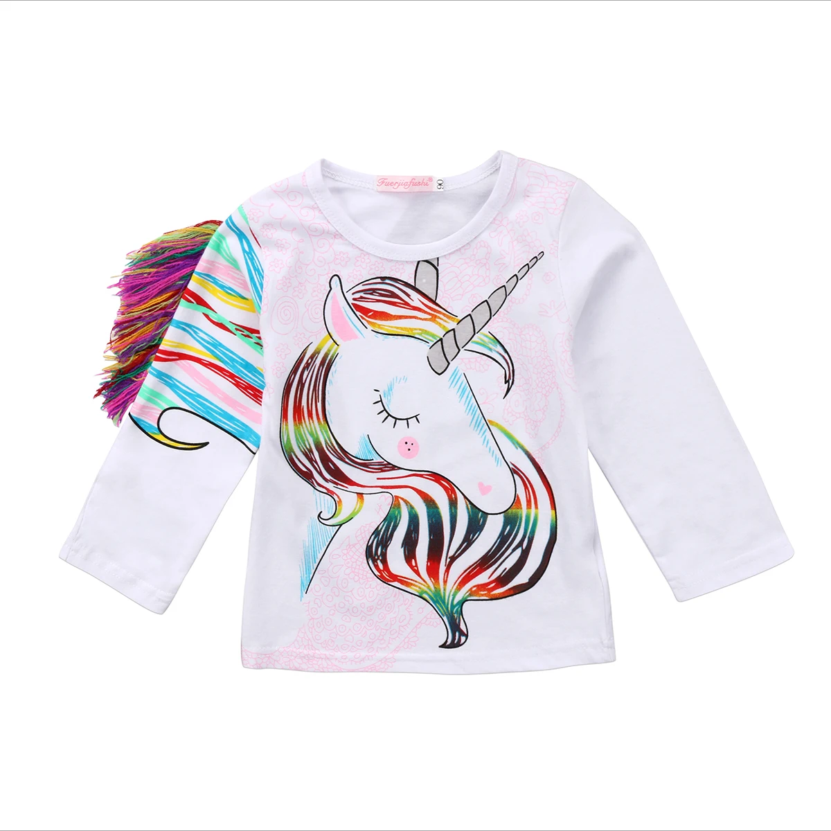 Baby Girls Unicorn Printed Tassel Sweatshirt Tops 1-6Y Kids Children Autumn Casual White Long Sleeve O Neck Cotton Blouses
Baby Girls Unicorn Printed Tassel Sweatshirt Tops 1-6Y Kids Children Autumn Casual White Long Sleeve O Neck Cotton Blouses