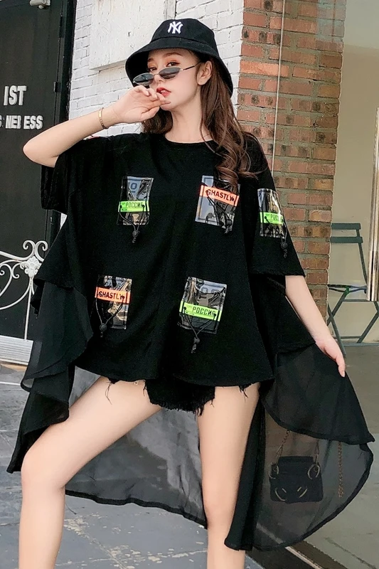 New front short back long stitching chiffon top ins tide brand fashion design sense large size short sleeve t-shirt dress women
New front short back long stitching chiffon top ins tide brand fashion design sense large size short sleeve t-shirt dress women
