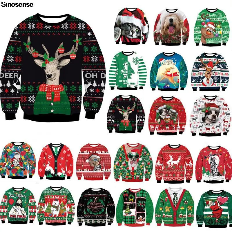 Unisex Ugly Christmas Sweater Funny Xmas Reindeer Men Women Autumn Crew Neck Sweatshirt Couple Pullover Christmas Jumpers Tops
Unisex Ugly Christmas Sweater Funny Xmas Reindeer Men Women Autumn Crew Neck Sweatshirt Couple Pullover Christmas Jumpers Tops