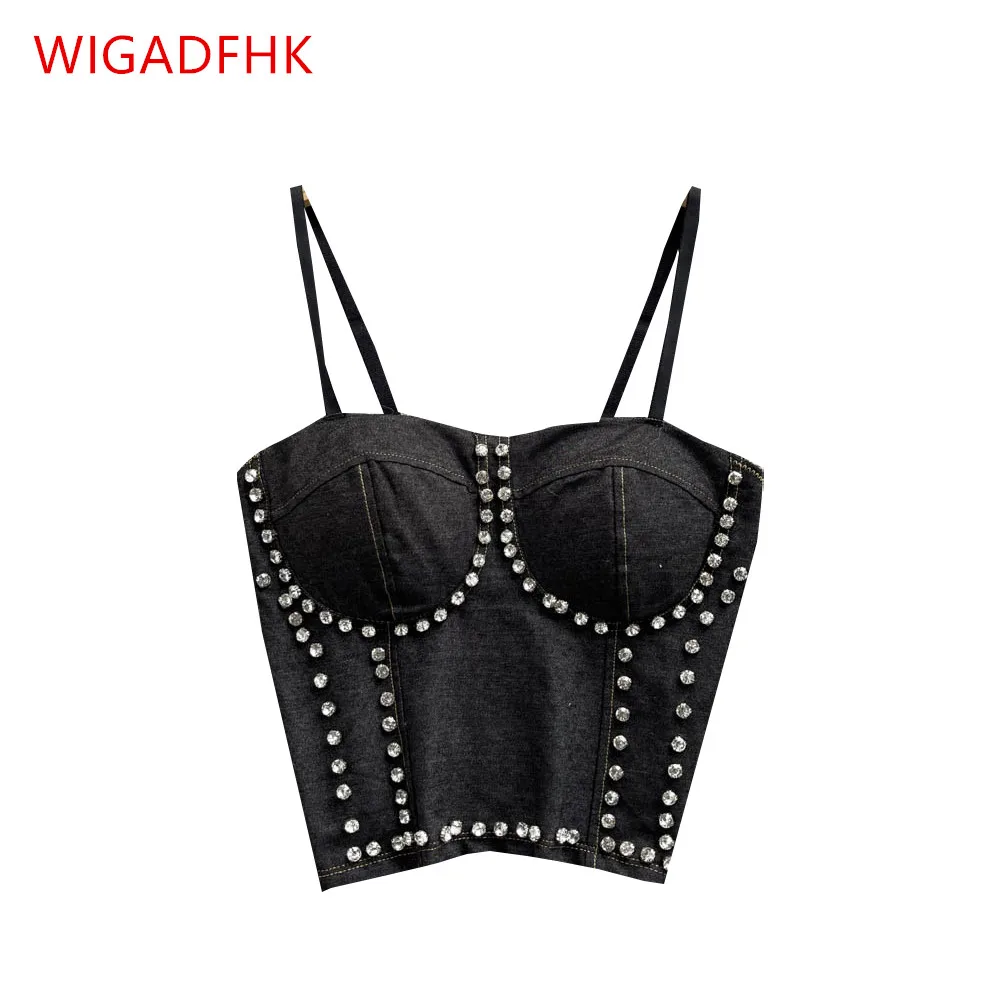2022 Summer Heavy-duty Diamond-studded Denim Camisole Women's Outerwear Chic Slim Slim Strapless Chest Pad Tube Top
2022 Summer Heavy-duty Diamond-studded Denim Camisole Women's Outerwear Chic Slim Slim Strapless Chest Pad Tube Top