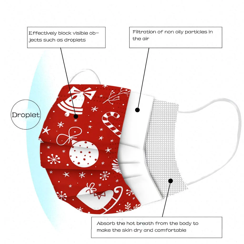 50/100pc Christmas Adults Disposable maschere Cartoon Mouth Cover Mask Fashion Non-woven Mascarilles masque jetable adulte
50/100pc Christmas Adults Disposable maschere Cartoon Mouth Cover Mask Fashion Non-woven Mascarilles masque jetable adulte