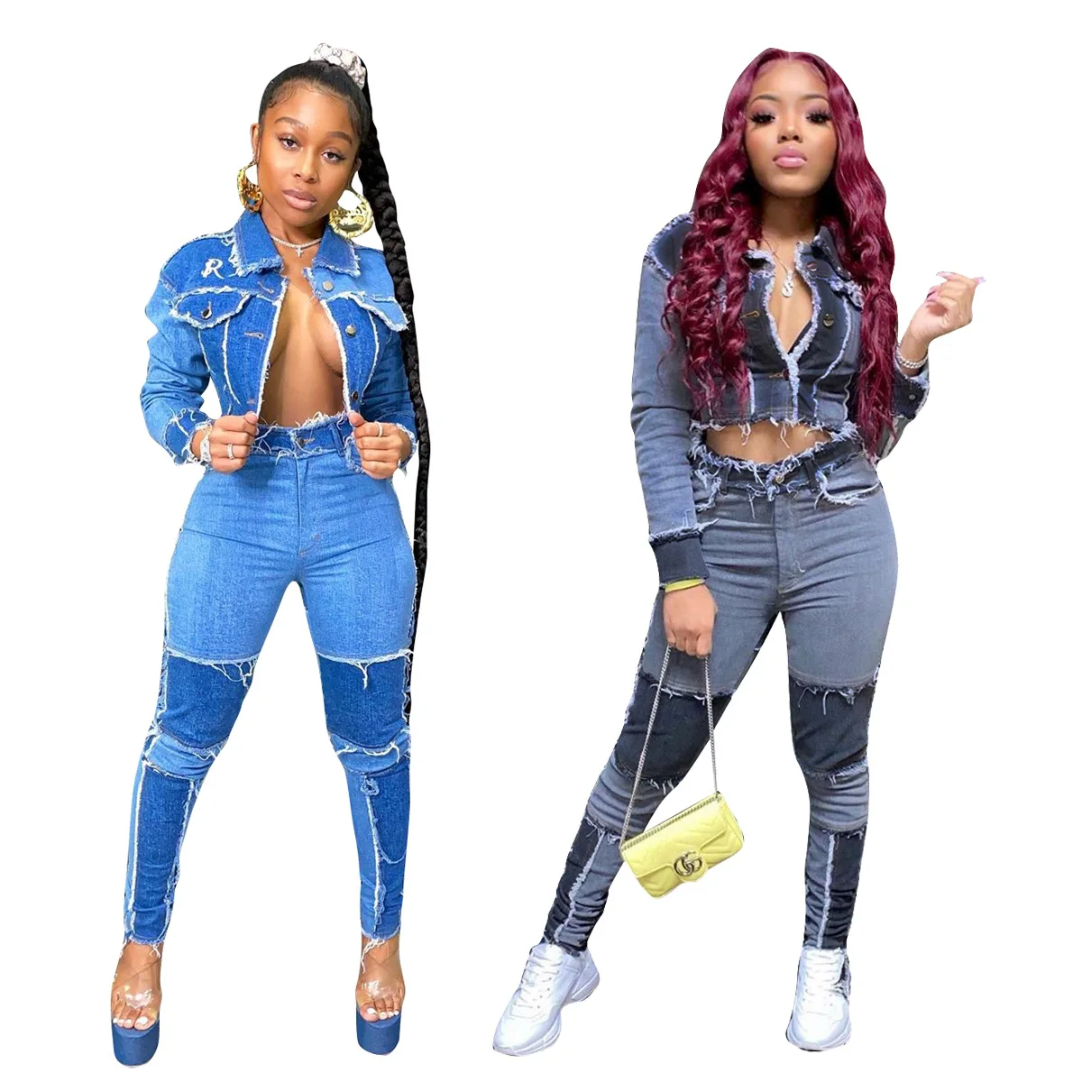 Stitching Washed Denim Suit 2 Piece Set Women Two Piece Set Women Clothes Two Piece Outfits for Women Crop Top Two Piece Set
Stitching Washed Denim Suit 2 Piece Set Women Two Piece Set Women Clothes Two Piece Outfits for Women Crop Top Two Piece Set