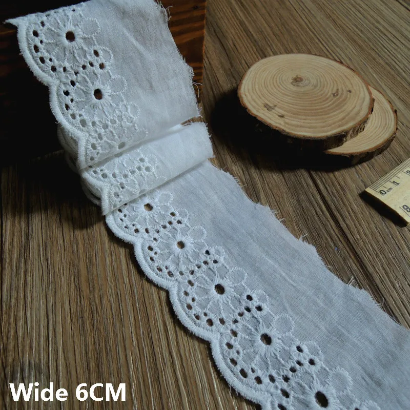 6CM Wide New White Cotton Fabric Embroidered Flowers Ribbon Lace Dress Collar Trim DIY Handmade Sewing Trimmings Guipure Decor
6CM Wide New White Cotton Fabric Embroidered Flowers Ribbon Lace Dress Collar Trim DIY Handmade Sewing Trimmings Guipure Decor