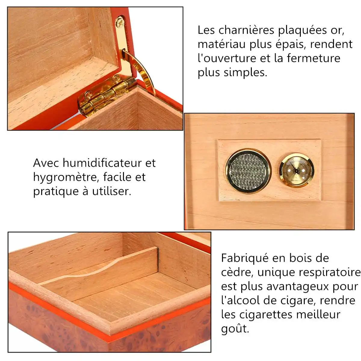 20Pcs Cedar Wood Lined Cigar Storage Box Humidifier Case Holder With Hygrometer 235x215x63mm Convenient Red-Brown Matte Surface
20Pcs Cedar Wood Lined Cigar Storage Box Humidifier Case Holder With Hygrometer 235x215x63mm Convenient Red-Brown Matte Surface