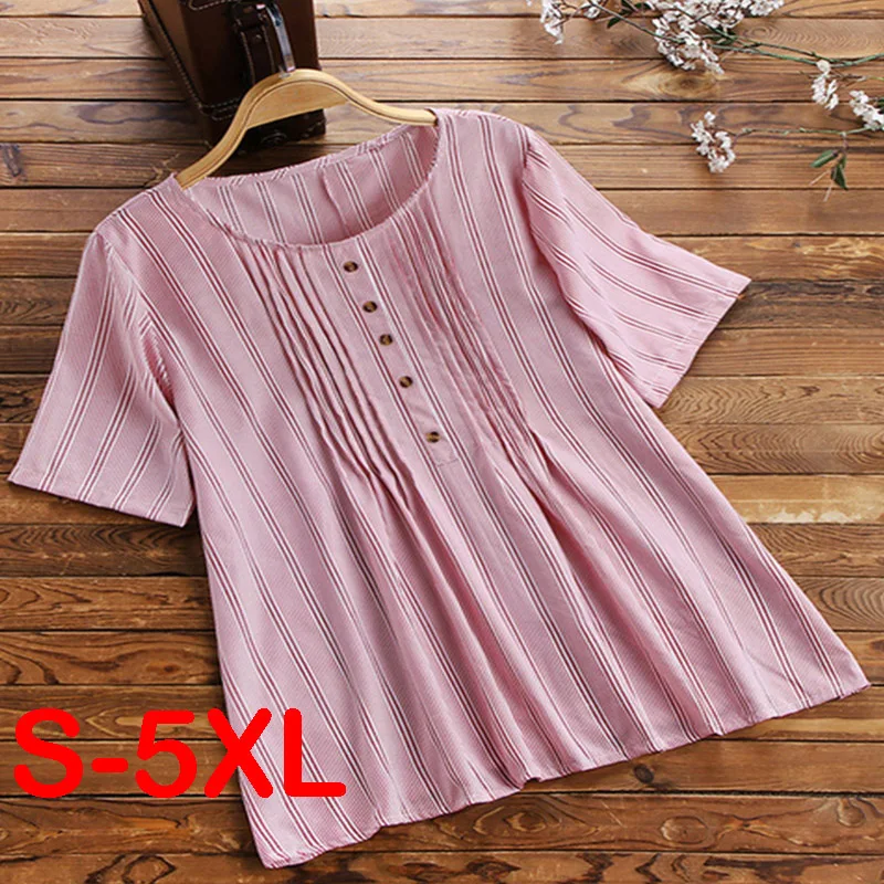 Women Summer Solid Color Cotton Linen Blouses Sand Leakage Women Tops Clothing Loose Elegant Button Blouse Tops S-5XL
Women Summer Solid Color Cotton Linen Blouses Sand Leakage Women Tops Clothing Loose Elegant Button Blouse Tops S-5XL