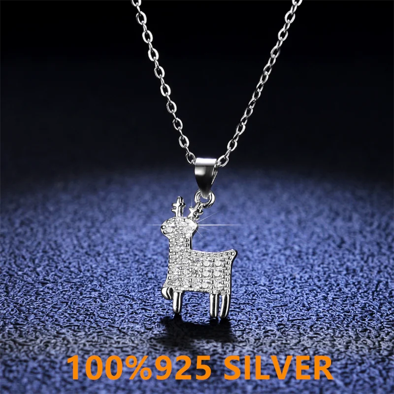 1 carat real carbon silica pendant necklace for women100% 925 sterling silver wedding party Christmas deer exquisite jewelry
1 carat real carbon silica pendant necklace for women100% 925 sterling silver wedding party Christmas deer exquisite jewelry