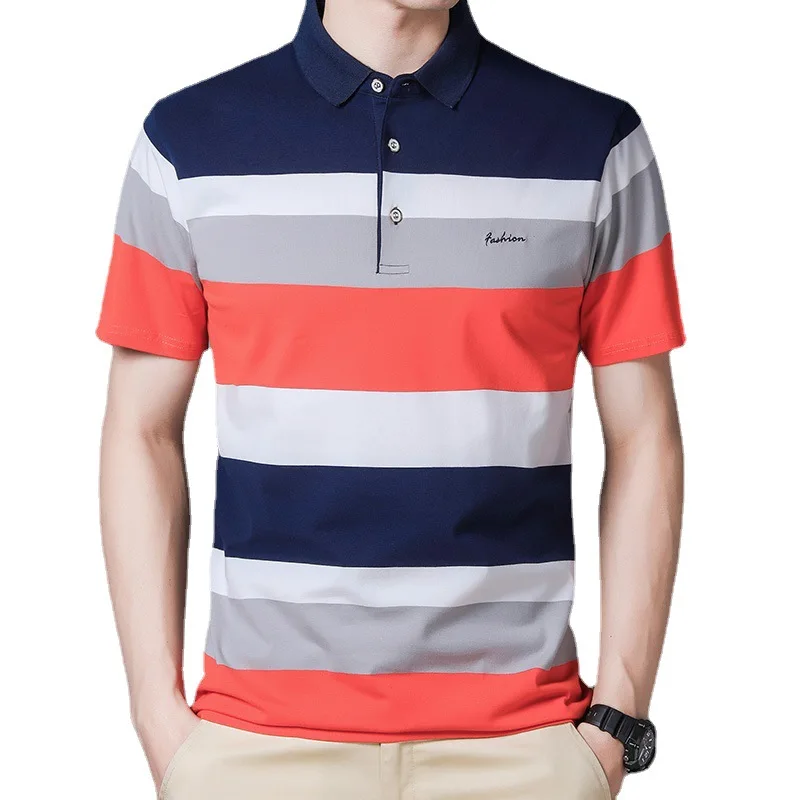 Vogue Of New Fund Of Summer Leisure Atmosphere Stripe Comfortable Breathable Lapel T-shirts Of Middle-aged Young Men POLO Shirt
Vogue Of New Fund Of Summer Leisure Atmosphere Stripe Comfortable Breathable Lapel T-shirts Of Middle-aged Young Men POLO Shirt