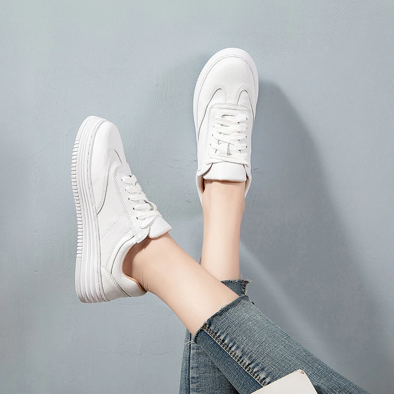 Fashion Split Leather Women Chunky White Sneakers White Shoes Lace Up Tenis Feminino Zapatos De Mujer Platform Women Casual Shoe
Fashion Split Leather Women Chunky White Sneakers White Shoes Lace Up Tenis Feminino Zapatos De Mujer Platform Women Casual Shoe