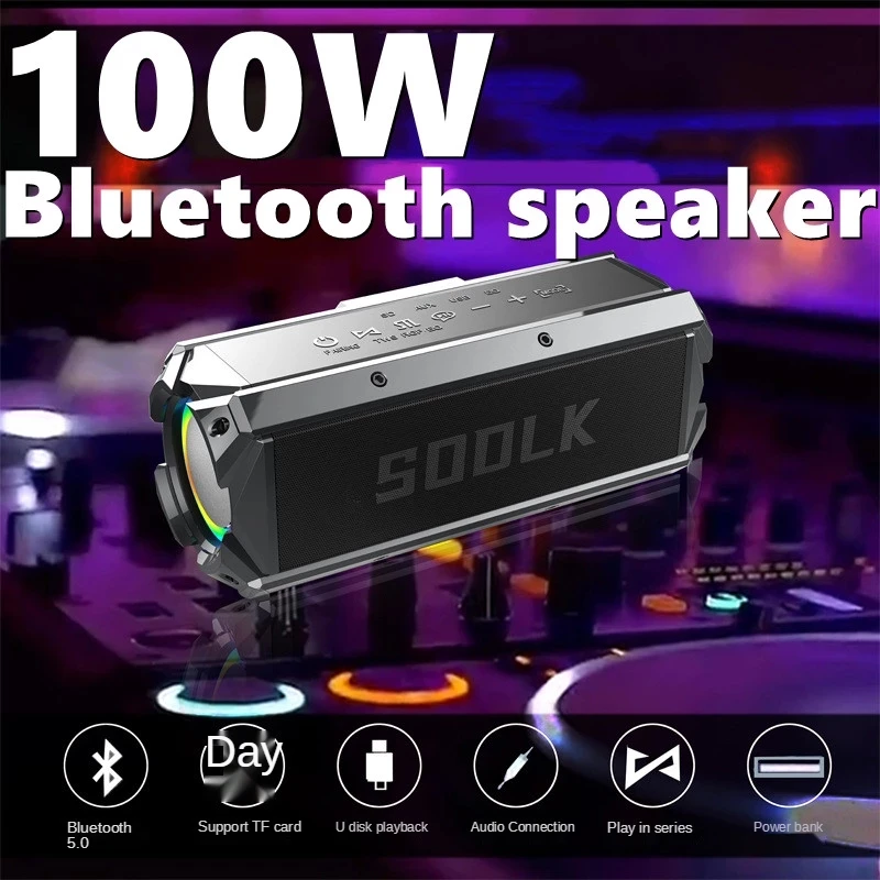 100W High Power Subwoofer Bluetooth Speaker Portable Outdoor Wireless Speaker Home Theater TWS Stereo Sound Bar with Power Bank
100W High Power Subwoofer Bluetooth Speaker Portable Outdoor Wireless Speaker Home Theater TWS Stereo Sound Bar with Power Bank