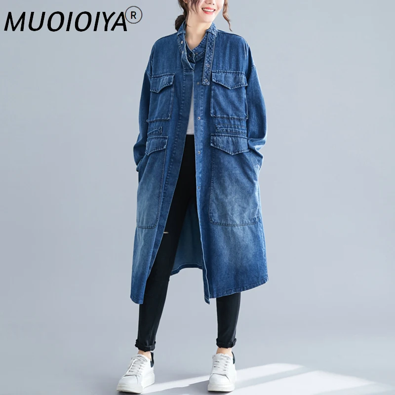 Plus size Denim Windbreaker Women's Grinding White washed Mid-length 2022 New Autumn Overcoat Button Cardigan Trench coat Female
Plus size Denim Windbreaker Women's Grinding White washed Mid-length 2022 New Autumn Overcoat Button Cardigan Trench coat Female