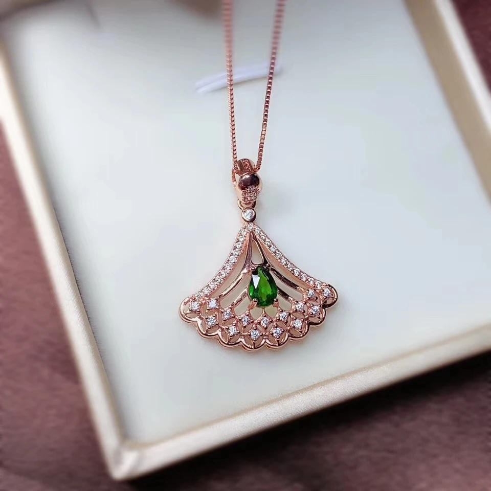 Chinese fan shape clear green diopside gemstone pendant of necklace 925 sterling silver fine jewelry certified natural gem gift
Chinese fan shape clear green diopside gemstone pendant of necklace 925 sterling silver fine jewelry certified natural gem gift