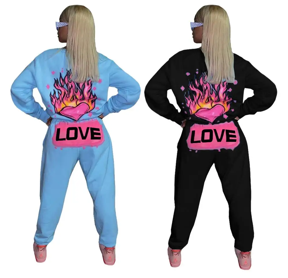 Letter Love Printed Loose BF Style 2 Pieces Outfits For Womens Tracksuit Matching Sets Winter Sweatshirt Top Baggy Pants
Letter Love Printed Loose BF Style 2 Pieces Outfits For Womens Tracksuit Matching Sets Winter Sweatshirt Top Baggy Pants