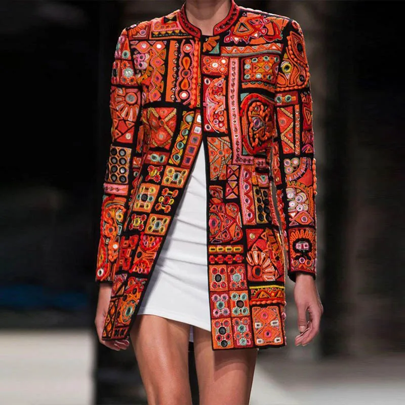 Print Retro Women Coat Jacket 2021 Autumn Fashion Slim Long Sleeve Open Stitch Women Coats And Jackets Female Coat Outwear
Print Retro Women Coat Jacket 2021 Autumn Fashion Slim Long Sleeve Open Stitch Women Coats And Jackets Female Coat Outwear