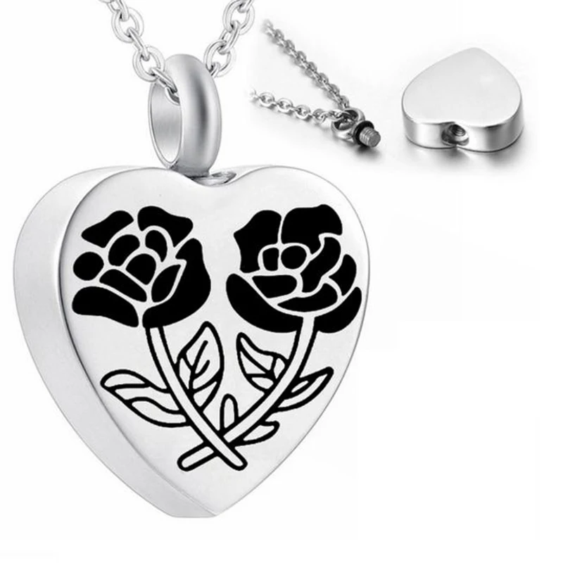 Heart Rose Flower Urn Necklaces For Ashes Cremation Urns Keepsake Necklace Jewelry | Украшения и аксессуары