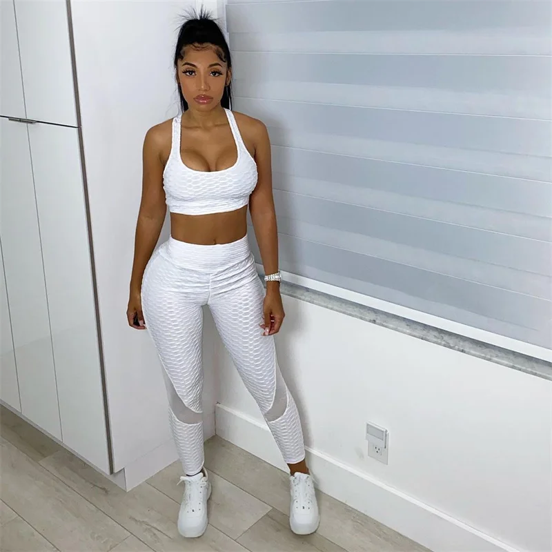 2 Pcs Women Summer Tracksuit Seamless Leggings Outfits Female Sleeveless U-shaped Neck Crop Top + Patchwork Matching Sets 
2 Pcs Women Summer Tracksuit Seamless Leggings Outfits Female Sleeveless U-shaped Neck Crop Top + Patchwork Matching Sets