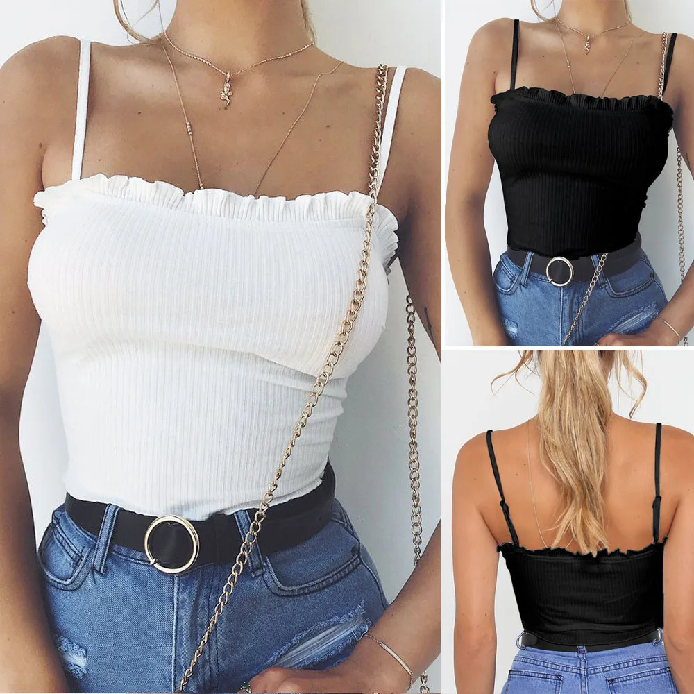 2021 Fashion Sexy Women Tank Tops Fashion Womens Ruffles Tank Top Vest Off Shoulder Halter Blouse T-Shirt Camis
2021 Fashion Sexy Women Tank Tops Fashion Womens Ruffles Tank Top Vest Off Shoulder Halter Blouse T-Shirt Camis