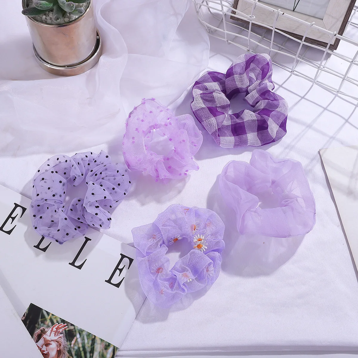 Soft Chiffon Women Hair Scrunchie Elastic Hair Bands Christmas Stretchy Hair Ties Ponytail Purple Solid Color Accessories
Soft Chiffon Women Hair Scrunchie Elastic Hair Bands Christmas Stretchy Hair Ties Ponytail Purple Solid Color Accessories