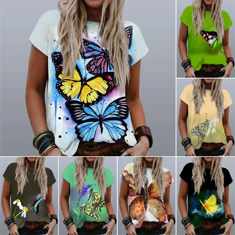 2021 Summer Clothes Butterfly Printed Tops For Women Streetwear Casual Tee T-shirt Femme Short Sleeve Oversized Harajuku Shirt
2021 Summer Clothes Butterfly Printed Tops For Women Streetwear Casual Tee T-shirt Femme Short Sleeve Oversized Harajuku Shirt