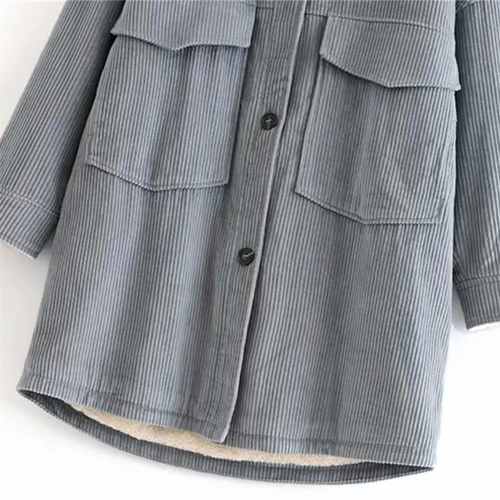 Autumn 2019 women's New Retro loose Lapel long sleeve Fleece Lined corduroy long coat 07901936485
Autumn 2019 women's New Retro loose Lapel long sleeve Fleece Lined corduroy long coat 07901936485
